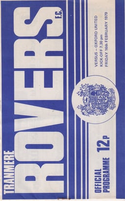 Tranmere Rovers v Oxford United Match Programme 1979-02-16